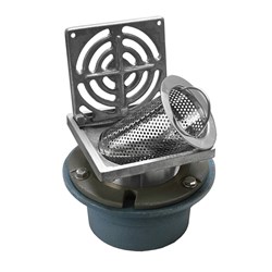 GE Bucket Floor Trap Combo Ci Body SS Square Grate With Single Strainer 150 X 100 PVC DB4S06SX OBS