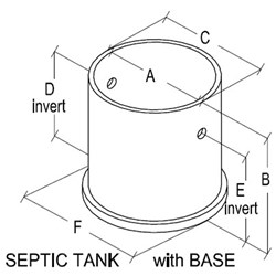 Concrete Septic Tank With In / Out and Base 1500 Diameter