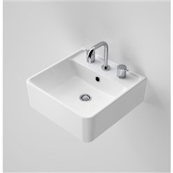 Caroma Carboni II Wall Basin 3 Taphole With Overflow White 865735W