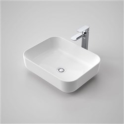 Caroma Tribute Rectangle Above Counter Basin 490mm No Taphole White 874500W