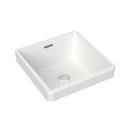 Clark Square Inset Basin 350mm No Tap Landing With Overflow White CL40012.W0