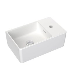 Clark Square Hand Wall Basin 1 Taphole With Overflow White CL40006.W1