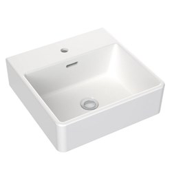Clark Square Wall Basin 1 Taphole400mm White CL40007.W1