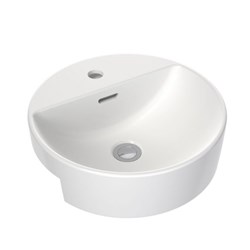Clark Round Semi Recessed Basin 400mm 1 Taphole With Overflow CL40001.W1