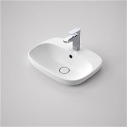 Caroma Contura Inset Basin 500mm 1 Taphole With Overflow White 898715W