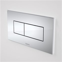 Caroma Invisi II Metal Rectangle Dual Flush Plate And Buttons Satin Chrome 237020S