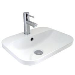 Seima Limni 450 Inset / Above Counter Basin 1 Taphole With Overflow (No P&W) White 191082
