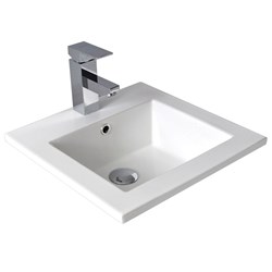 Seima Chios 208 Inset Basin 420mm 1 Taphole With Overflow (No P&W) White 191476