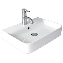 Seima Limni 015 Wall Basin 545mm 1 Taphole With Overflow (No P&W) White 191441
