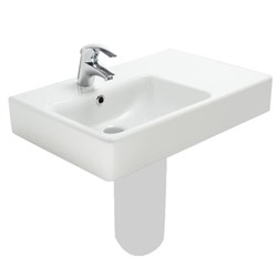 Argent Evo Asymmetric Basin Left Hand Bowl 1 Tap Hole With Overflow White FC14MUL01