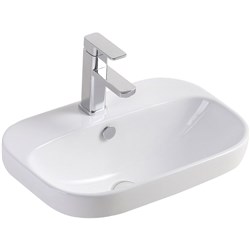 Fienza Parisa Semi Inset Basin 515mm 1 Taphole With Overflow (No P&W) White RB5033-1