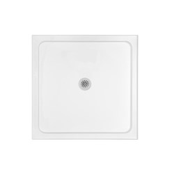 Shower Base 1000mm X 1000mm Square With Centre Outlet White