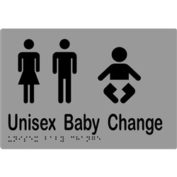 Unisex Baby Change Sign Braille 210mm X 150mm Stainless Steel MLS16282_SS
