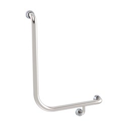 Stainless Steel Healthcare Right Hand Grab Rail 90 Degree 600mm x 600mm Satin