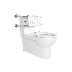 Linkware Assisted Care Wall Faced Toilet Suite With Backrest And Grey Seat TS565G/LC302