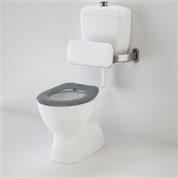 Caroma Care 400 Connector S Trap Toilet Suite With Backrest And Caravelle Care Single Flap Seat Grey 987900BAG