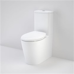 Caroma Care 660 Cleanflush Wall Faced Back Entry Toilet Suite With Double Flap Seat White 846910W