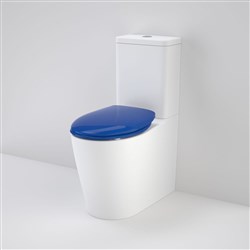 Caroma Care 660 Cleanflush Wall Faced Back Entry Toilet Suite With Double Flap Seat Sorrento Blue 846910SB