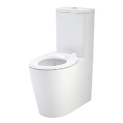 Caroma Care 660 Ambulant Cleanflush Easy Height Bottom Inlet Toilet Suite With Single Flap Seat White 846913W