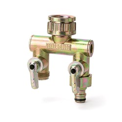 Brass 2 Outlet Tap Manifold 12mm