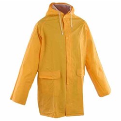 Pvc Hiviz 3/4 Length Raincoat W/Hood X-Large