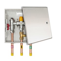 Thermostatic Mix Valve 25mm In SS Recess Box