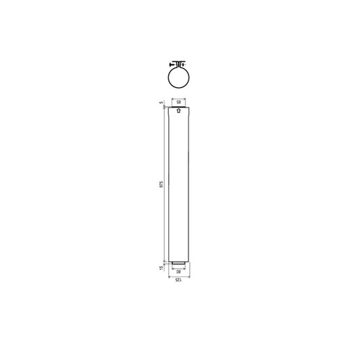 Length Rinnai Flue Pipe For HWU 1000mm FFPIPE1000