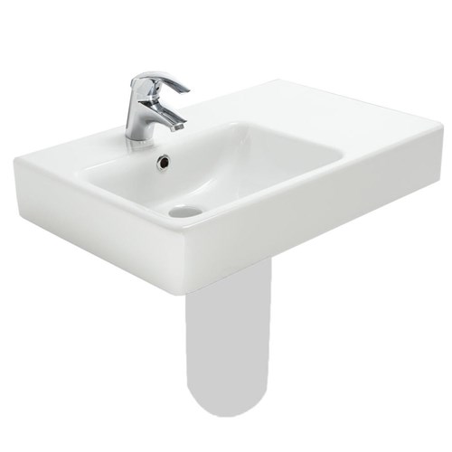 Argent Evo Asymmetric Basin Left Hand Bowl 1 Tap Hole With Overflow White FC14MUL01