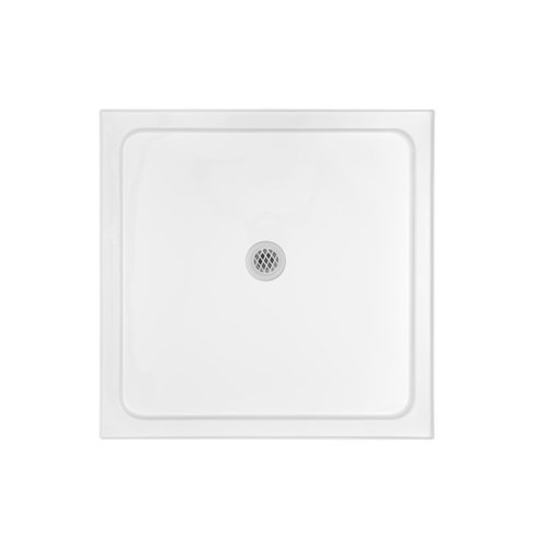 Shower Base 900mm x 900mm Square With Centre Outlet White