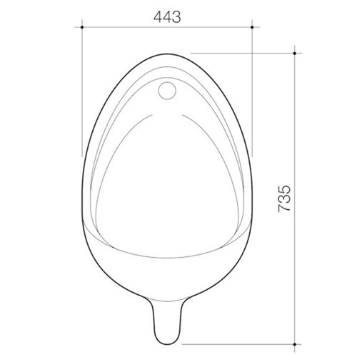 Caroma Torres Wall Hung Urinal Top Inlet (Urinal Only) White 666101W
