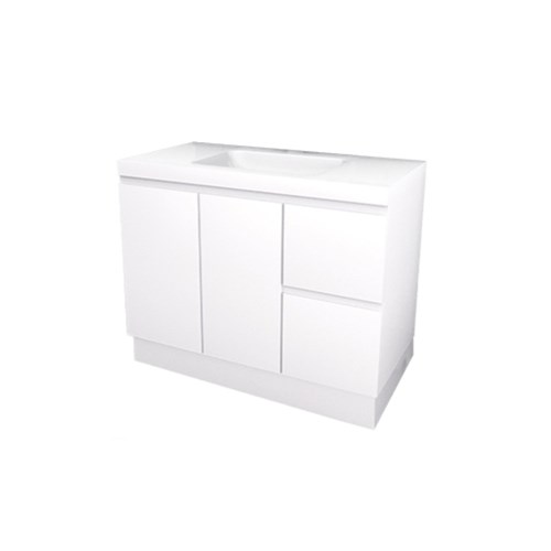 Everhard Nugleam Polymarble Top Vanity Unit 900mm 1 Taphole Right Hand Drawers 77001