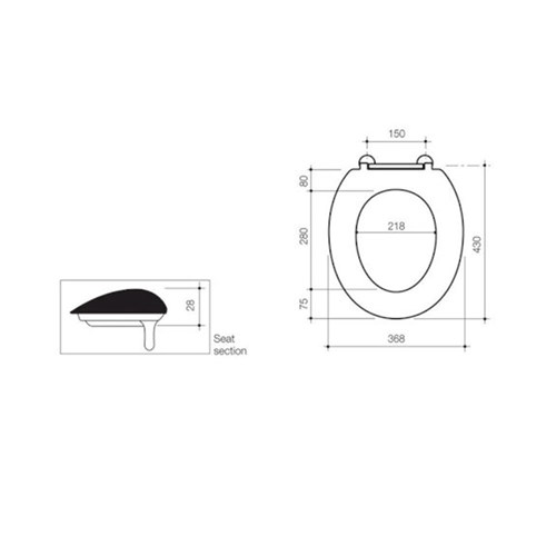 Caroma Pedigree II Double Flap Care Toilet Seat Anthracite grey 254008AG