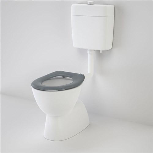 Caroma Care 200 S Trap Connector Toilet Suite With Caravelle Single Flap Seat Grey 982910AG