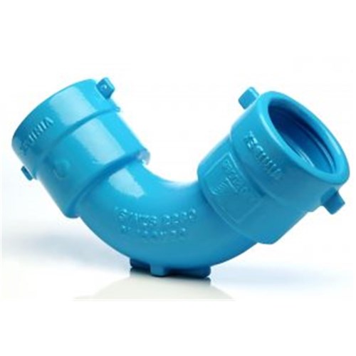 Ductile Iron High Pressure Blue PVC Bend 150mm x 45<