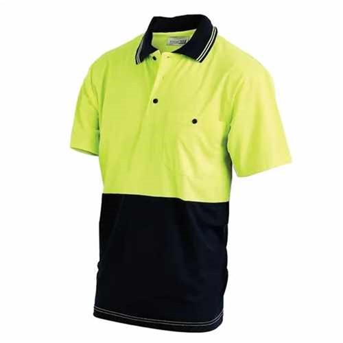 Safety Polo Shirt Hiviz S/Sleeve Large