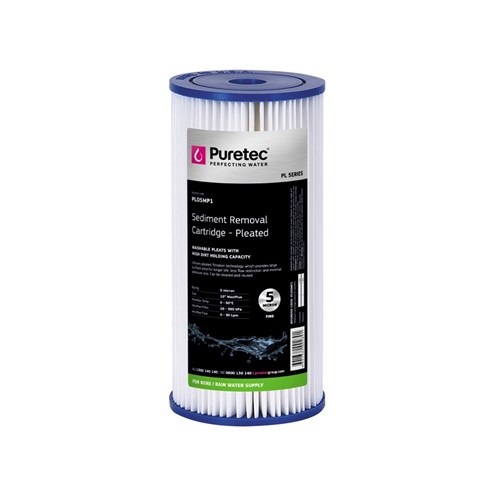 Puretec Pleated Sediment Cartridge 10 Inch 5UM PL05MP1