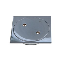 Brasshards Chrome Plated Floor Waste Cleanout Square 100mm