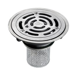 GE Industrial Floor Waste Combo SS Vinyl Round Grate With Single Strainer 150 X 100 PVC/HDPE/CU DI4S06VX