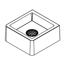 Concrete Down Pipe Flat Back Square Box With 100mm Grate Outlet