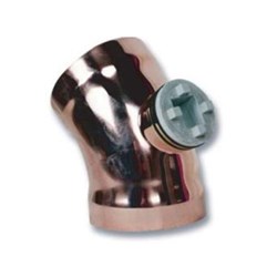 Copper F&F Bend With Plastic IO 65mm x 45 Degree