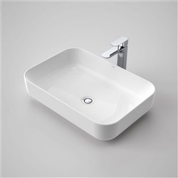 Caroma Tribute Rectangle Above Counter Basin 600mm No Taphole White 874600W