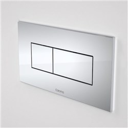 Caroma Invisi II Metal Rectangle Dual Flush Plate And Buttons Chrome 237020C
