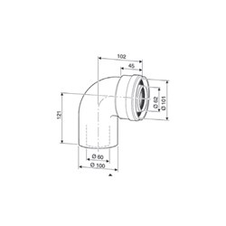 Bosch Optiflo Flue Elbow (1) 90< 7736995079