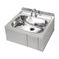 Stainless Steel Knee Operated Wall Basin With Brackets And Thermostatic Mixing Valve AB-KNEEHBTMV-1