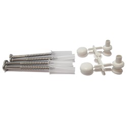 Toilet Pan Screw Pack And Caps White (Packet 4)