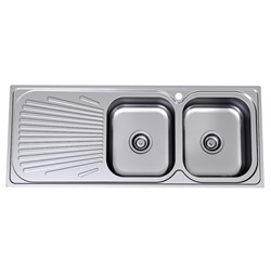 Clark Vital Double Right Hand Bowl Sink 1180mm 1 Taphole 1129.1R