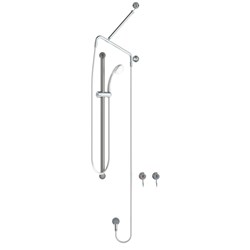 Galvin Engineering Healthcare Shower Kit 900 Rail Arm & Taps CLEVAKIT1