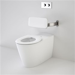 Caroma Care 800 Cleanflush Invisi II Wall Faced Toilet Suite With Backrest And Caravelle Care Single Flap Seat White 718320BW