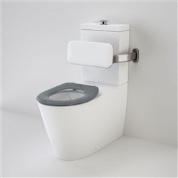 Caroma Care 800 Cleanflush Wall Faced Toilet Suite With Backrest And Pedigree Single Flap Seat Grey 901900BAG