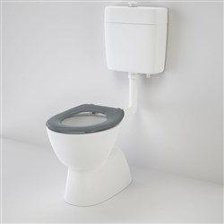 Caroma Care 200 S Trap Connector Toilet Suite With Caravelle Single Flap Seat Grey 982910AG